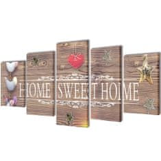 Vidaxl Set platen s printom Home Sweet Home 200 x 100 cm