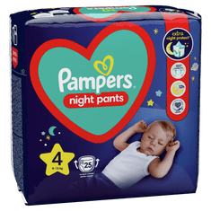 Pampers Night Pants hlačne plenice, velikost 4, 25 plenic, 9–15 kg