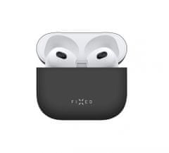 FIXED Silky zaščitni ovitek za Apple AirPods 3, ultra tanek, silikonski, črn (FIXSIL-816-BK)