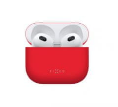 FIXED Silky zaščitni ovitek za Apple AirPods 3, ultra tanek, silikonski, rdeč (FIXSIL-816-RD)