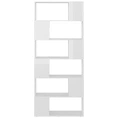 Vidaxl Knjižna omara za razdelitev prostora sijaj bela 80x24x186 cm