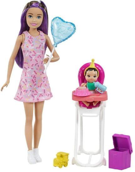 Mattel Barbie Nanny Rojstnodnevna zabava igralni set - rjavolaska (FHY97)