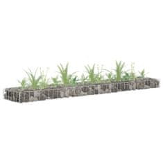 Vidaxl Visoka greda gabion pocinkano jeklo 180x30x10 cm