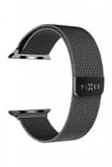 FIXED Mesh Strap za Apple Watch 42/44/45 mm, nerjaveče jeklo, črn (FIXMEST-434-BK)