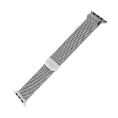 FIXED Mrežast pašček iz nerjavečega jekla Mesh Strap za pametno uro Apple Watch 42/44/45mm, srebrn (FIXMEST-434-SL) - odprta embalaža