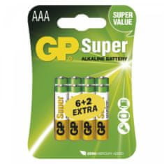 GP SUPER alkalne baterije, AAA, LR03, 8 kosov