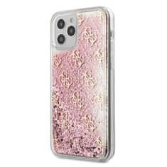 Guess GUHCP12MLG4GSPG iPhone 12/12 Pro 6,1" roza trdi ovitek 4G Liquid Glitter
