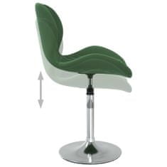 Vidaxl Vrtljivi namizni stol, temno zelen, oblazinjen z žametom