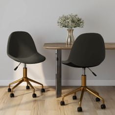 Vidaxl Vrtljivi namizni stoli, 2 kosa, temno siva barva, oblazinjeni z žametom