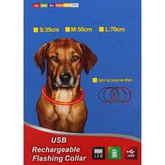 Svetleča svetleča ovratnica za pse oranžna dolžina 35 cm