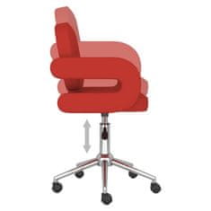 Vidaxl Vrtljivi pisarniški stol, vinsko rdeča barva, umetno usnje