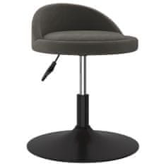 Vidaxl Barski stol, temno siv, oblazinjen z žametom