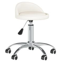 Vidaxl Vrtljivi namizni stoli, 2 kosa, beli, umetno usnje