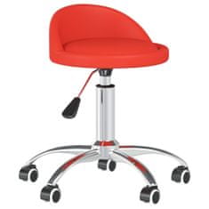 Vidaxl Vrtljivi namizni stoli, 2 kosa, rdeča barva, umetno usnje