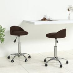 Vidaxl Vrtljivi namizni stoli, 2 kosa, rjavi, oblazinjeni z umetnim usnjem