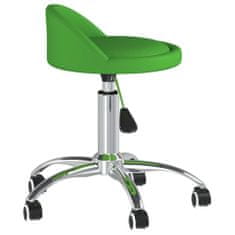 Vidaxl Vrtljivi namizni stol, zelen, oblazinjen z umetnim usnjem