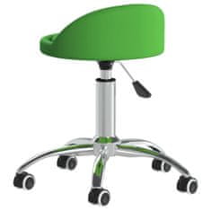 Vidaxl Vrtljivi namizni stol, zelen, oblazinjen z umetnim usnjem