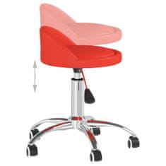 Vidaxl Vrtljivi namizni stoli, 2 kosa, rdeča barva, umetno usnje