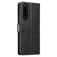 slomart magnet case eleganten etui ovitek z zavihkom in funkcijo stojala za sony xperia 1 iii črn