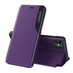 slomart eco leather view case, elegantna knjižna torbica s stojalom za iphone 13 pro max vijolična