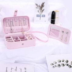 Troli Očarljiva roza potovalna škatla za nakit
