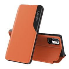 slomart eco leather view case elegantna knjižna torbica s stojalom za xiaomi redmi note 10 5g / poco m3 pro oranžna