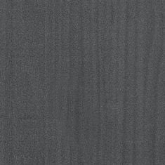 Vidaxl Klubska mizica siva 75x50x33,5 cm trdna borovina