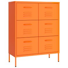 Vidaxl Omarica s predali oranžna 80x35x101,5 cm jeklo