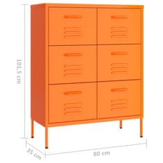 Vidaxl Omarica s predali oranžna 80x35x101,5 cm jeklo