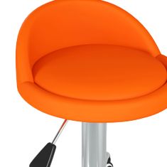 Vidaxl Vrtljivi namizni stoli, 2 kosa, oranžna barva, umetno usnje