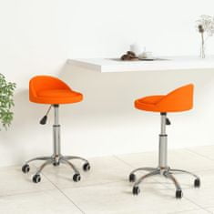 Vidaxl Vrtljivi namizni stoli, 2 kosa, oranžna barva, umetno usnje
