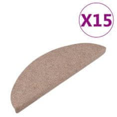 Vidaxl Samolepilne preproge za stopnice 15 kosov 65x26 cm bež