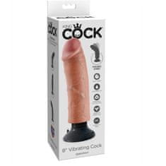 King Cock vibrirajoč dildo, 20.3 cm, roza