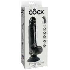 King Cock realistični vibrator, 23 cm, črne barve