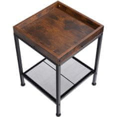 tectake Pomožna mizica Rochester 41,5 x 41 x 56 cm Industrijsko temno