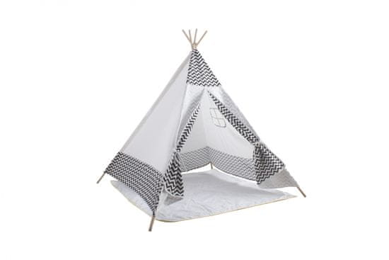 Aga4Kids Otroški Teepee ZigZag Beli