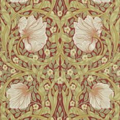 MORRIS & CO. Tapeta PIMPERNEL 210386, kolekcija ARCHIVE WALLPAPERS, opečnato olivna