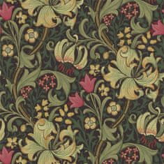 MORRIS & CO. Tapeta GOLDEN LILY 210403, kolekcija ARCHIVE WALLPAPERS, oglje olivno