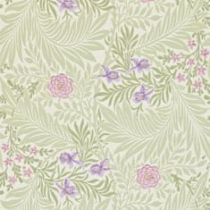 MORRIS & CO. Tapeta LARKSPUR 212555, kolekcija ARCHIVE WALLPAPERS, olivno lila