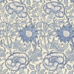 MORRIS & CO. Tapeta PINK & ROSE 212567, kolekcija ARCHIVE WALLPAPERS, indigo