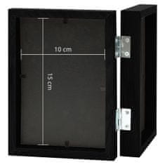 Vidaxl Dvodelni okvir za fotografije, črn, 2 x (10x15 cm)