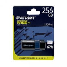 Patriot Supersonic Rage Lite USB 3.2 spominski ključ, 256 GB, 120MB/s (PEF256GRLB32U)