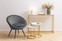 Design Scandinavia Konzolna mizica Alisma, 110 cm, zlata