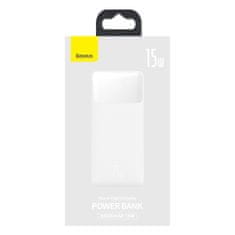 BASEUS Bipow Power Bank 30000mAh 2x USB / USB-C / micro USB 15W, bela