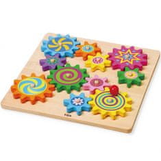 Viga Toys  izobraževalna lesena tabla Twisted Gears FSC Montessori certifikat