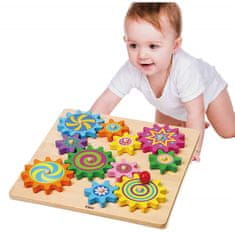 Viga Toys  izobraževalna lesena tabla Twisted Gears FSC Montessori certifikat