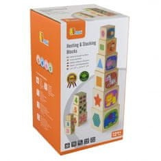 Viga Toys  Toys Lesena piramida Montessori izobraževalna sestavljanka