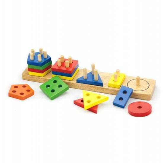 Viga Toys Viga Montessori leseni bloki s sortirnikom oblik