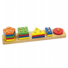 Viga Toys Montessori leseni bloki s sortirnikom oblik