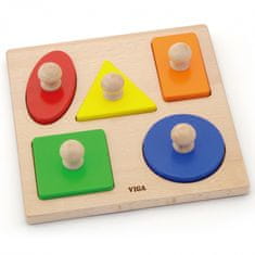 Viga Toys  Lesena sestavljanka z zatiči Montessori oblike